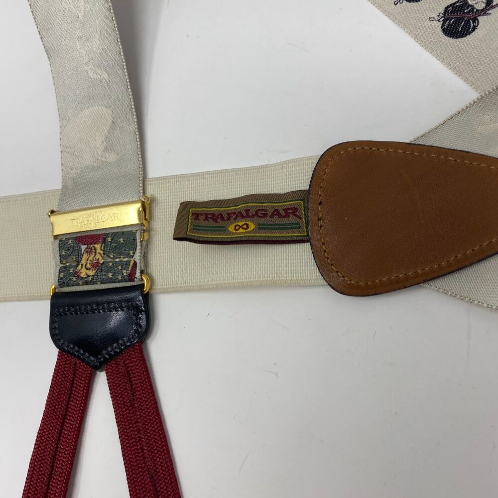 trafalgar limited edition asian geisha silk leather braces suspenders - Picture 2 of 3